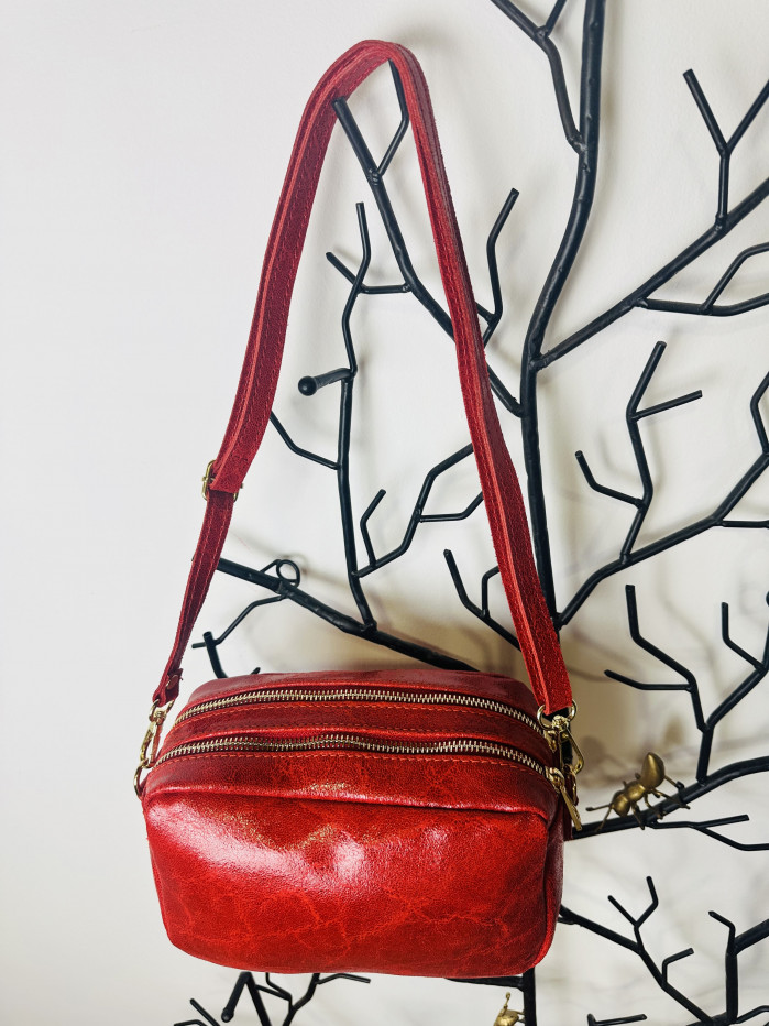 BOLSO PIEL MÁRMOL RED 20X15 CM