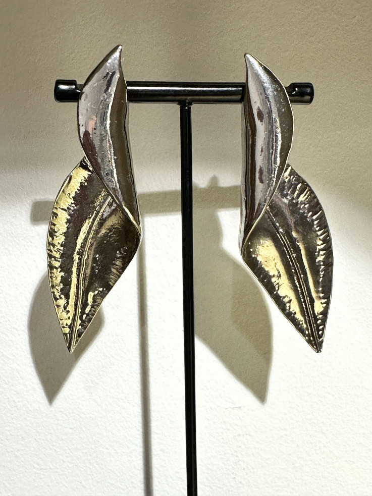 PENDIENTES HOJA PLATEADOS