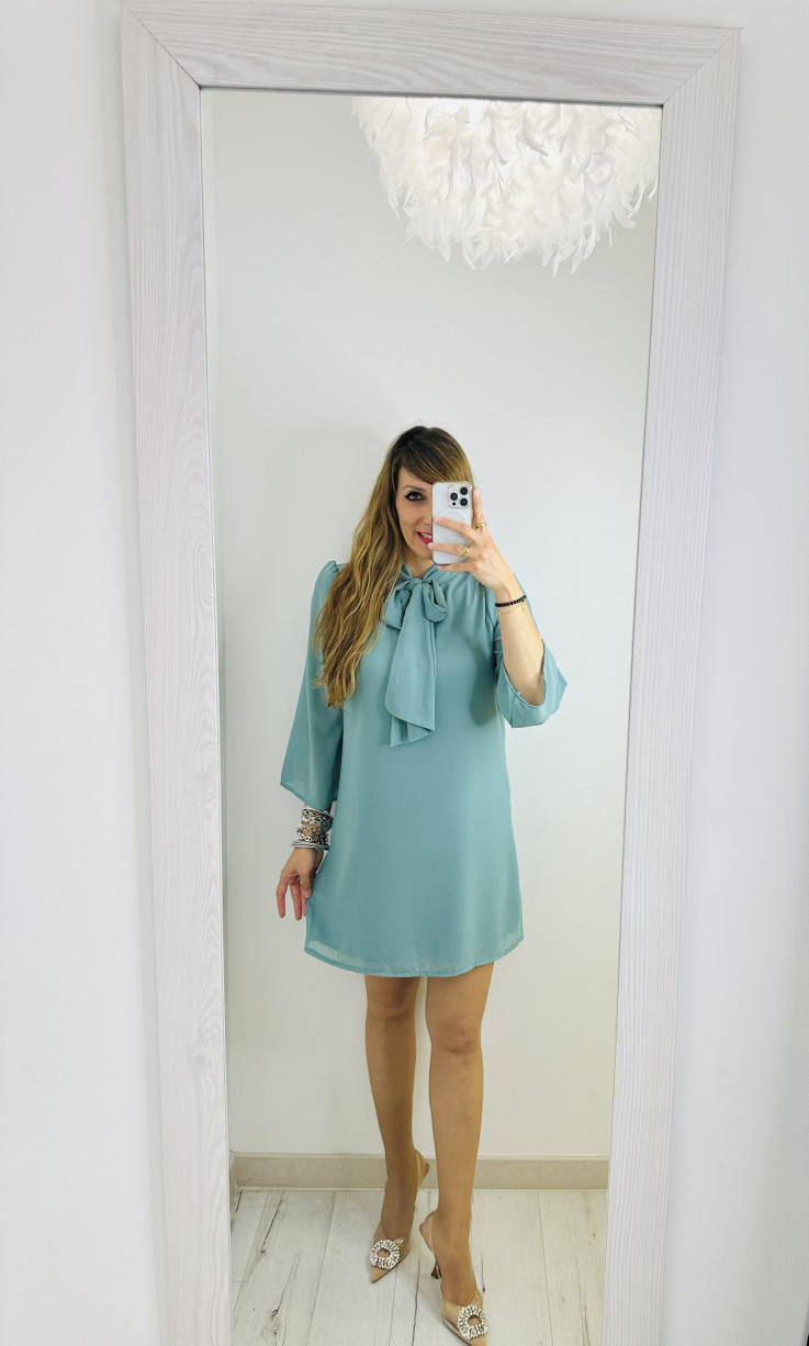 VESTIDO LAZADA VERDE AGUA