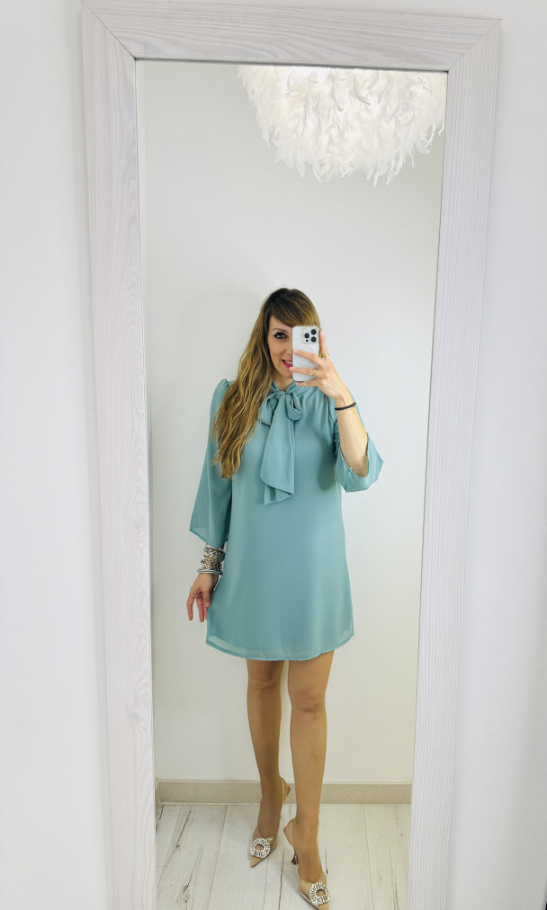 VESTIDO LAZADA VERDE AGUA
