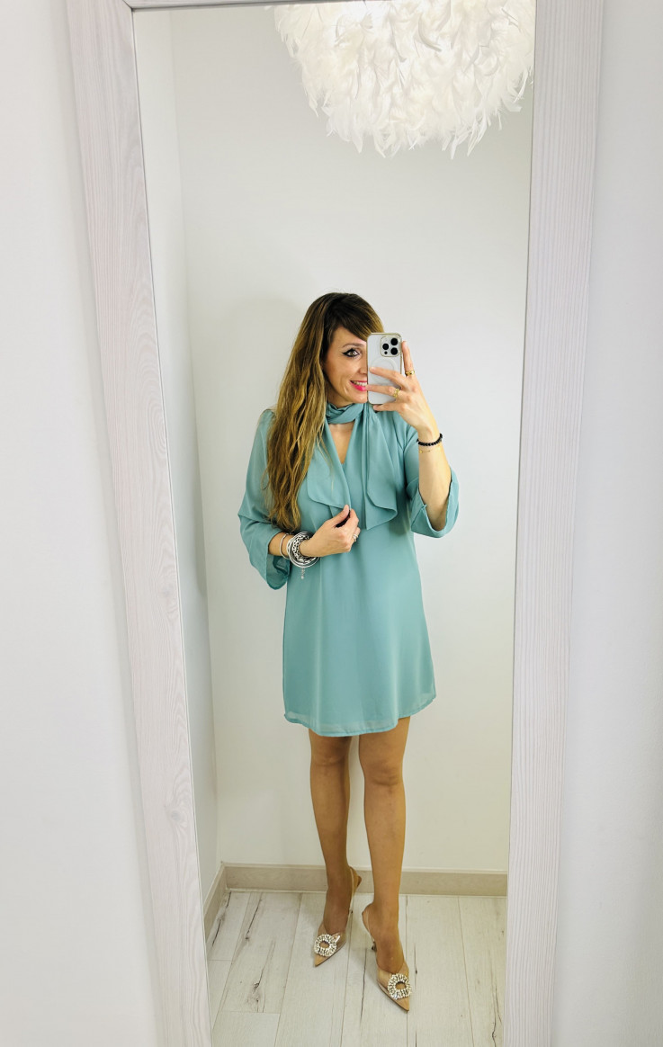 VESTIDO LAZADA VERDE AGUA