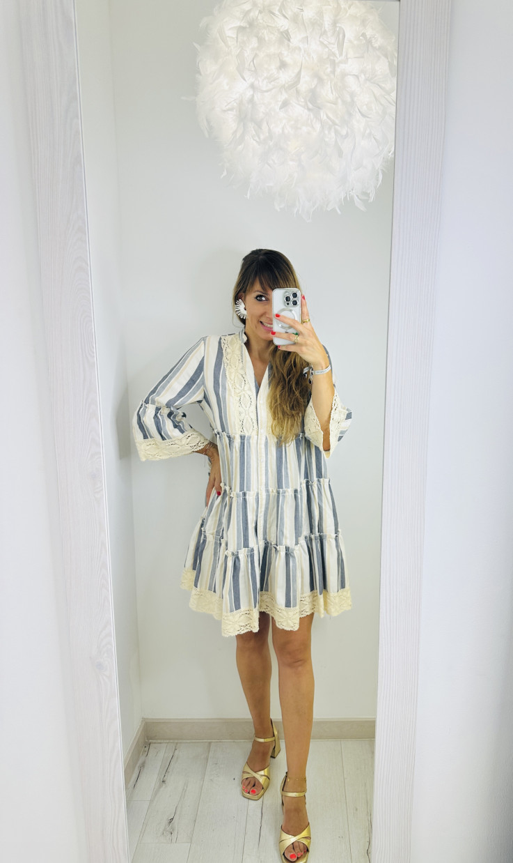 VESTIDO GRIS VERTICAL