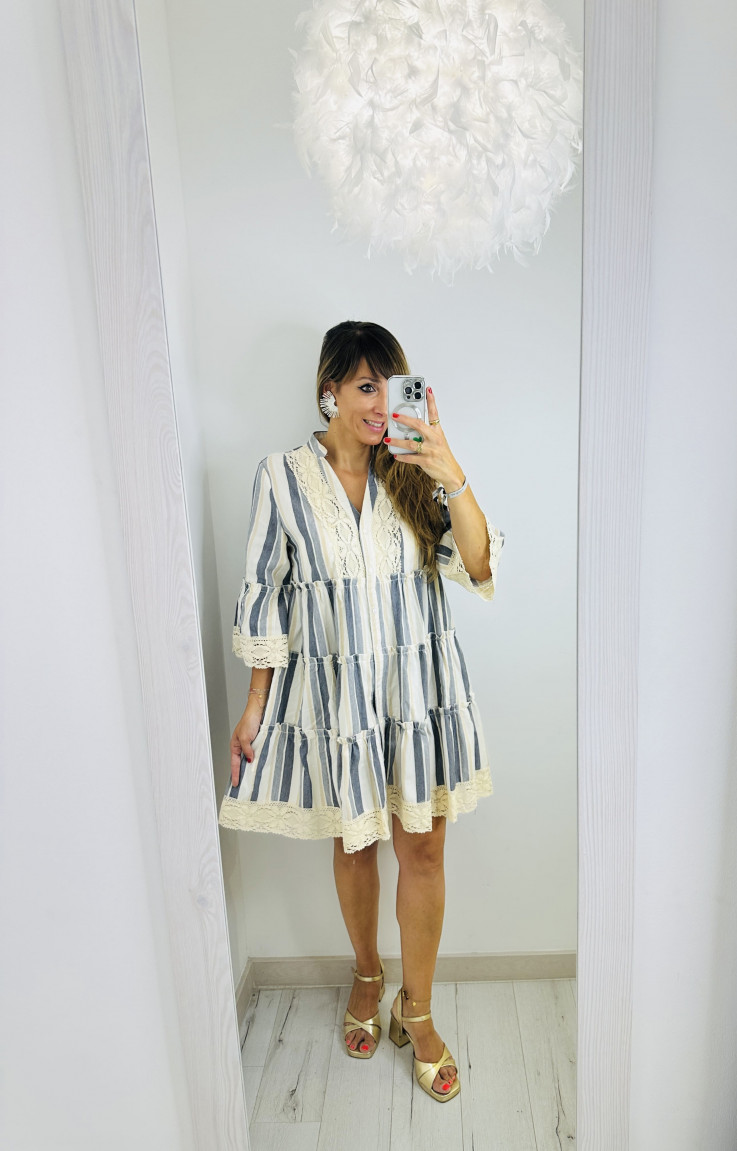 VESTIDO GRIS VERTICAL