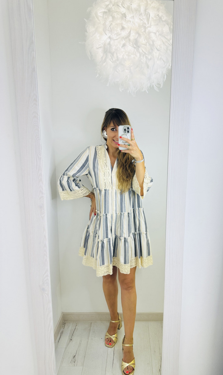 VESTIDO GRIS VERTICAL