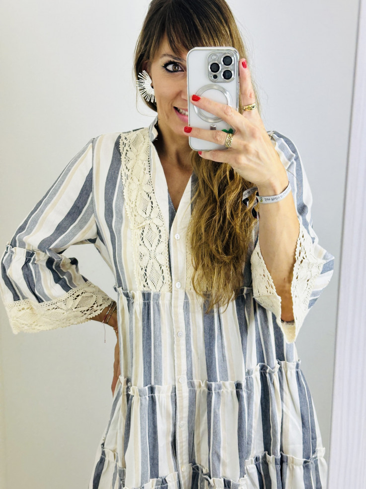 VESTIDO GRIS VERTICAL