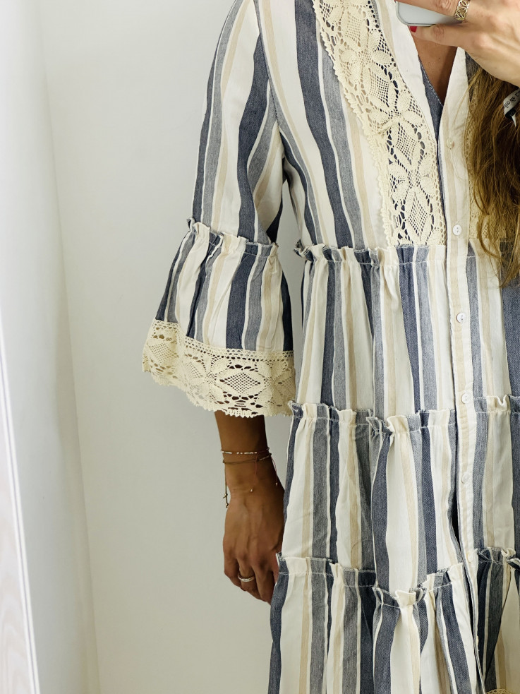 VESTIDO GRIS VERTICAL