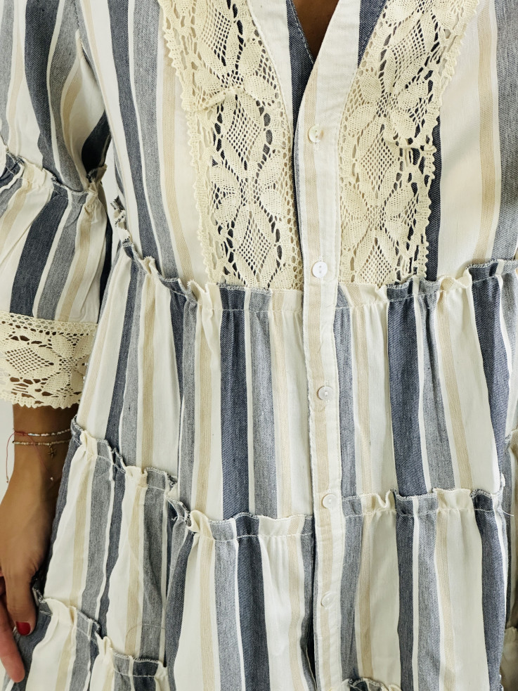 VESTIDO GRIS VERTICAL