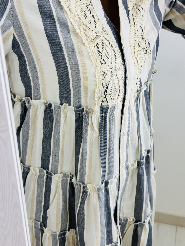 VESTIDO GRIS VERTICAL