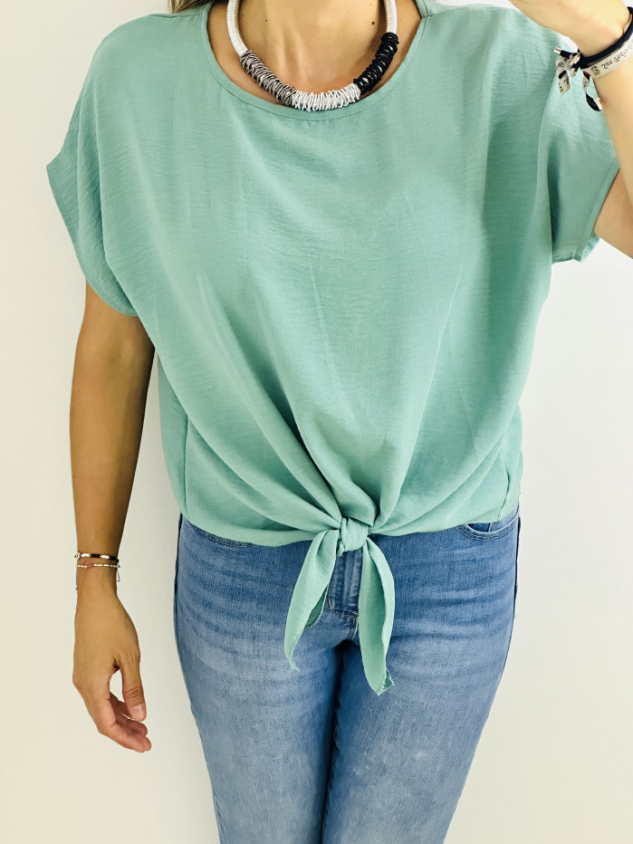 CAMISETA NUDO VERDE AGUA