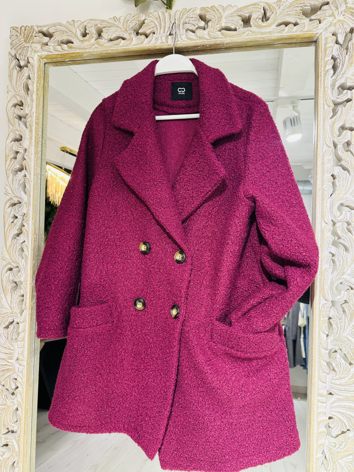 ABRIGO RIZADO BURDEOS