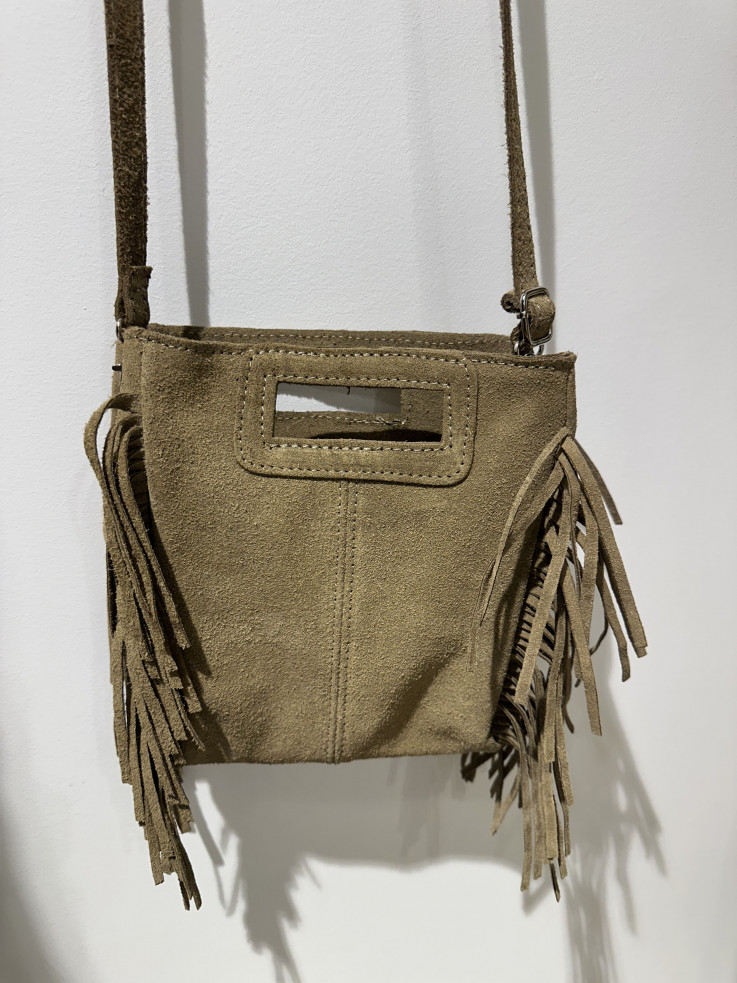 BOLSO PIEL FLECOS TAUPE
