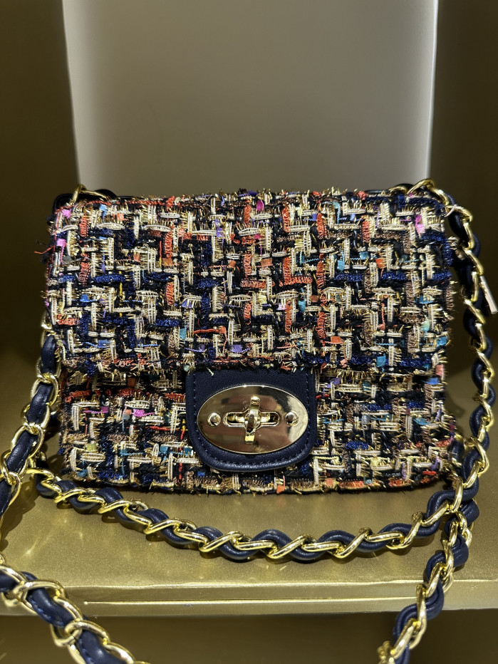 BOLSO TELA TRENZADA MULTICOLOR