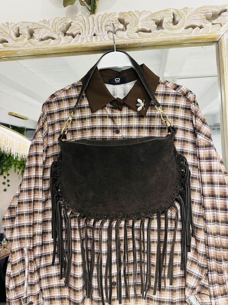 BOLSO PIEL OVALADO FLECOS