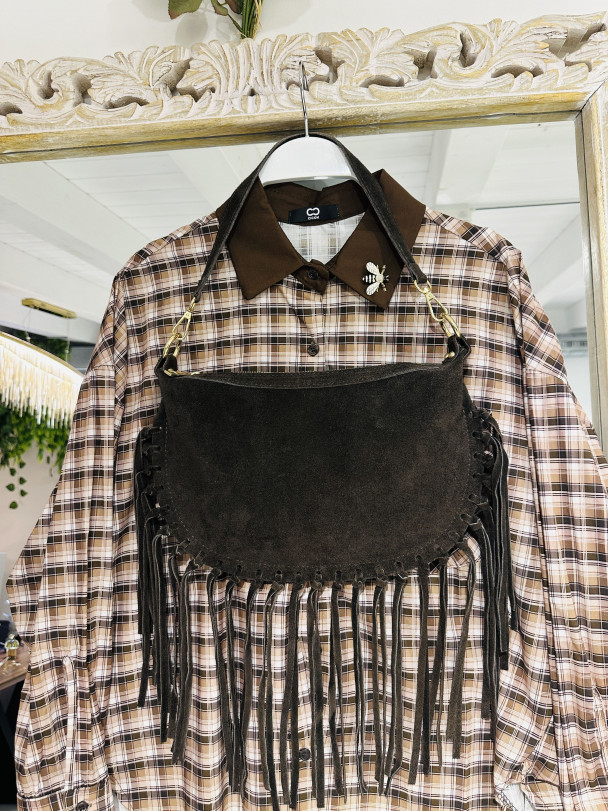 BOLSO PIEL OVALADO FLECOS