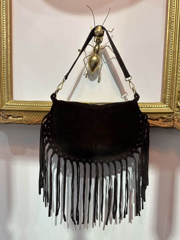 BOLSO PIEL OVALADO FLECOS