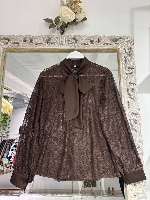 BLUSA ENCAJE BROWN