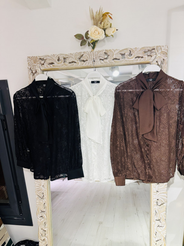 BLUSA ENCAJE BROWN