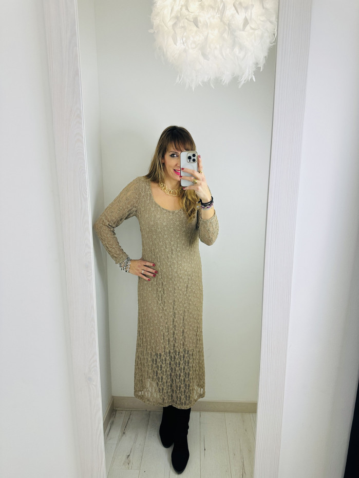 VESTIDO LACE TAUPE