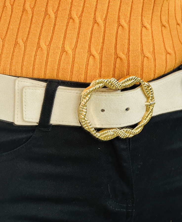 CINTURÓN ELÁSTICO CREMA