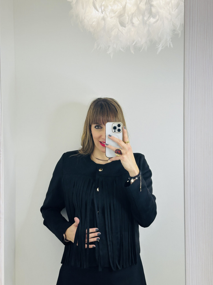 CHAQUETA EFECTO ANTE BLACK