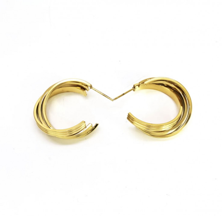 PENDIENTES GOLD AROS CRUZADOS