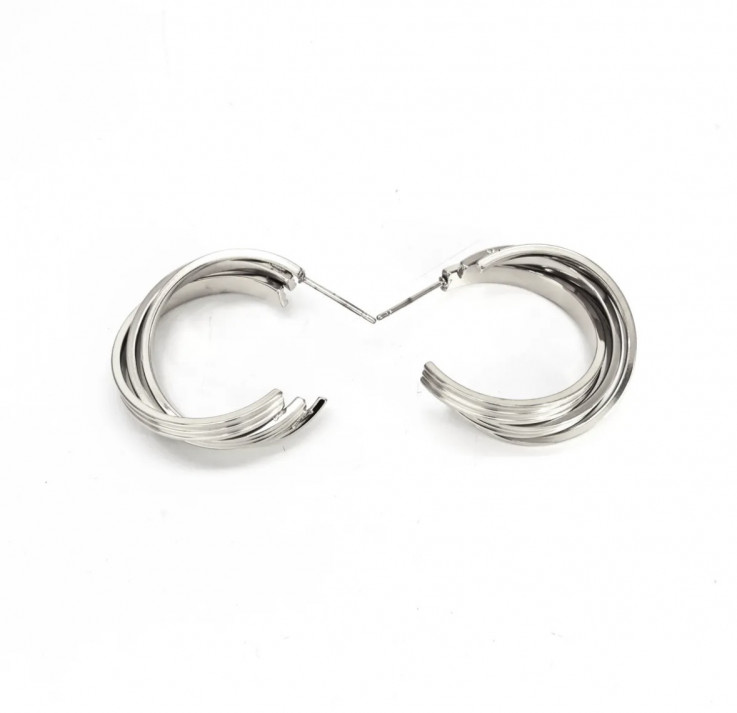 PENDIENTES SILVER AROS CRUZADOS