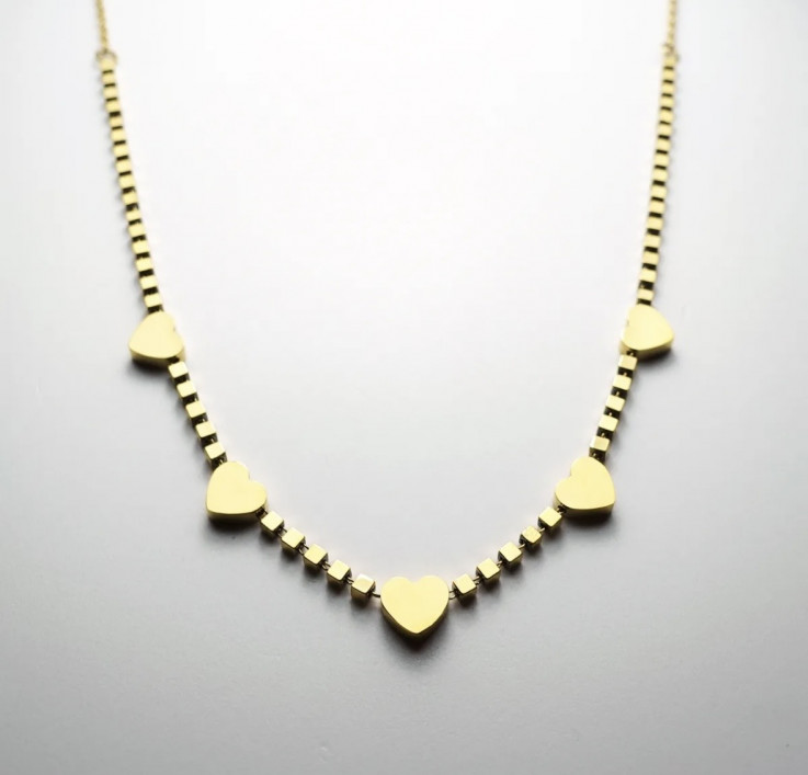 COLLAR GOLD HEARTS