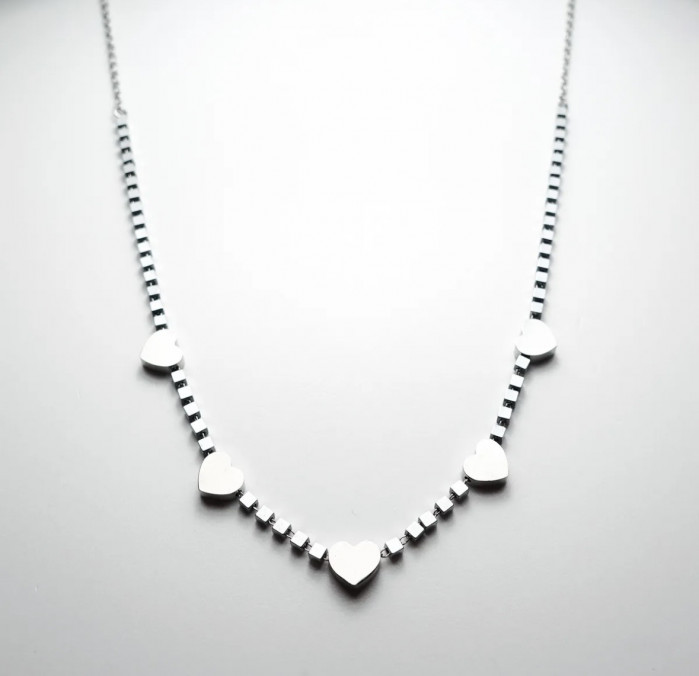 COLLAR SILVER HEARTS