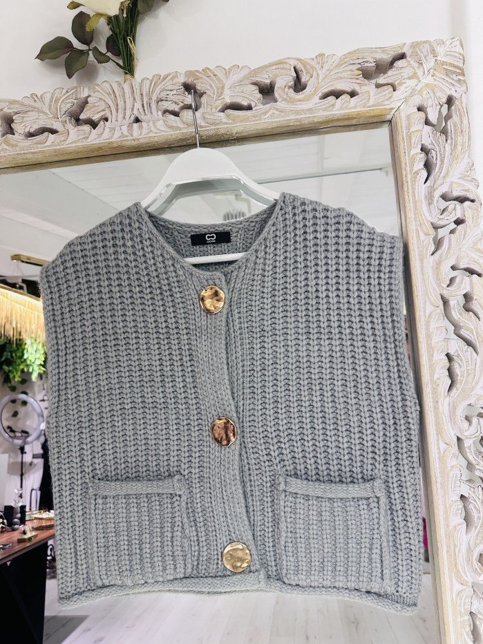 CHALECO GREY BUTTONS