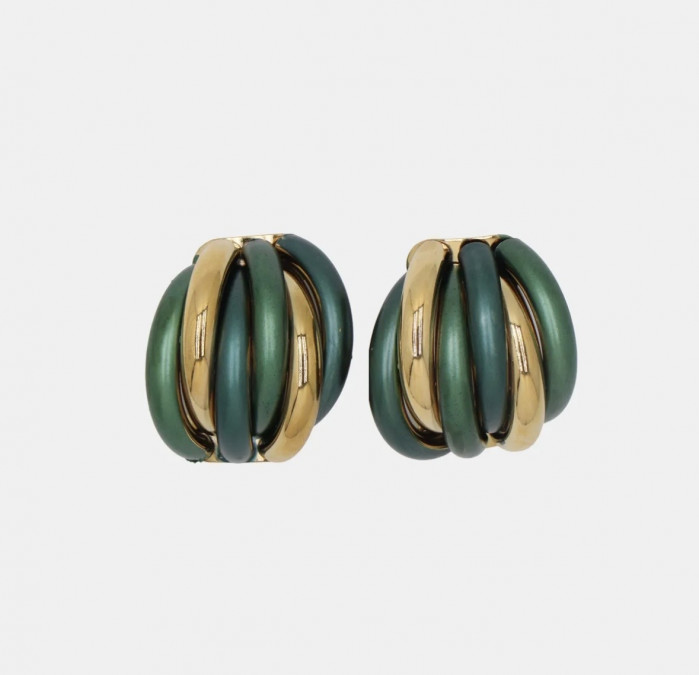 PENDIENTES GREEN & GOLD