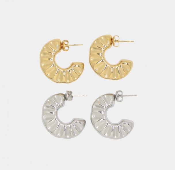 PENDIENTES ARO ONDULADO GOLD