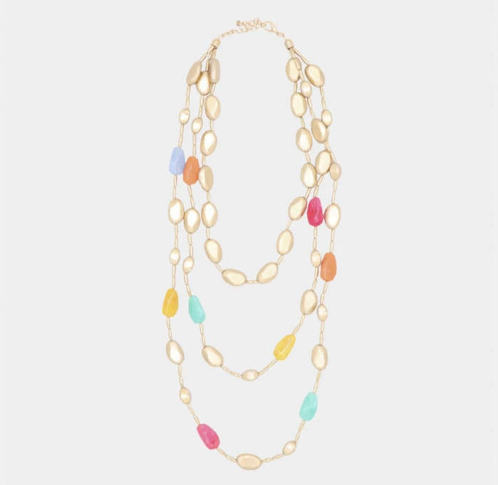 COLLAR TRIPLE GOLD & COLOUR