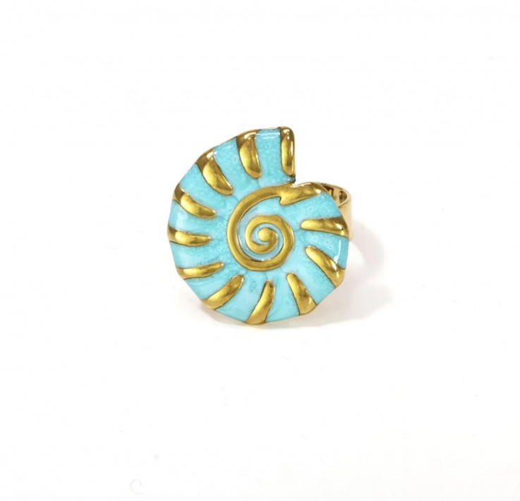 ANILLO CARACOLA TURQUESA