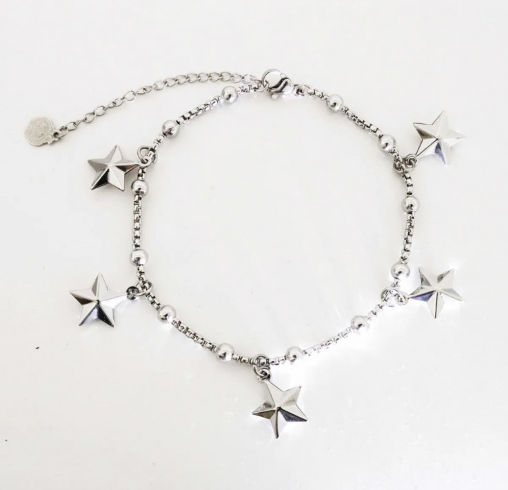 TOBILLERA SILVER STARS