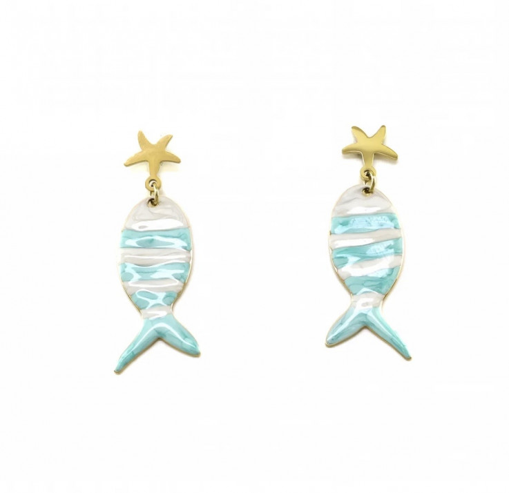 PENDIENTES BLUE FISH